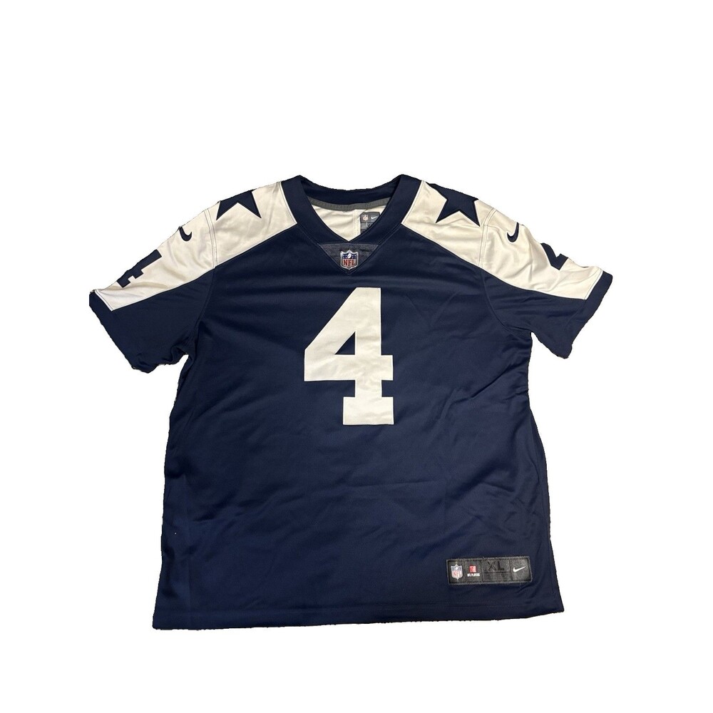 Nike Dak Prescott #4 Dallas Cowboys NFL On Field Jersey Mens XL Navy Blue